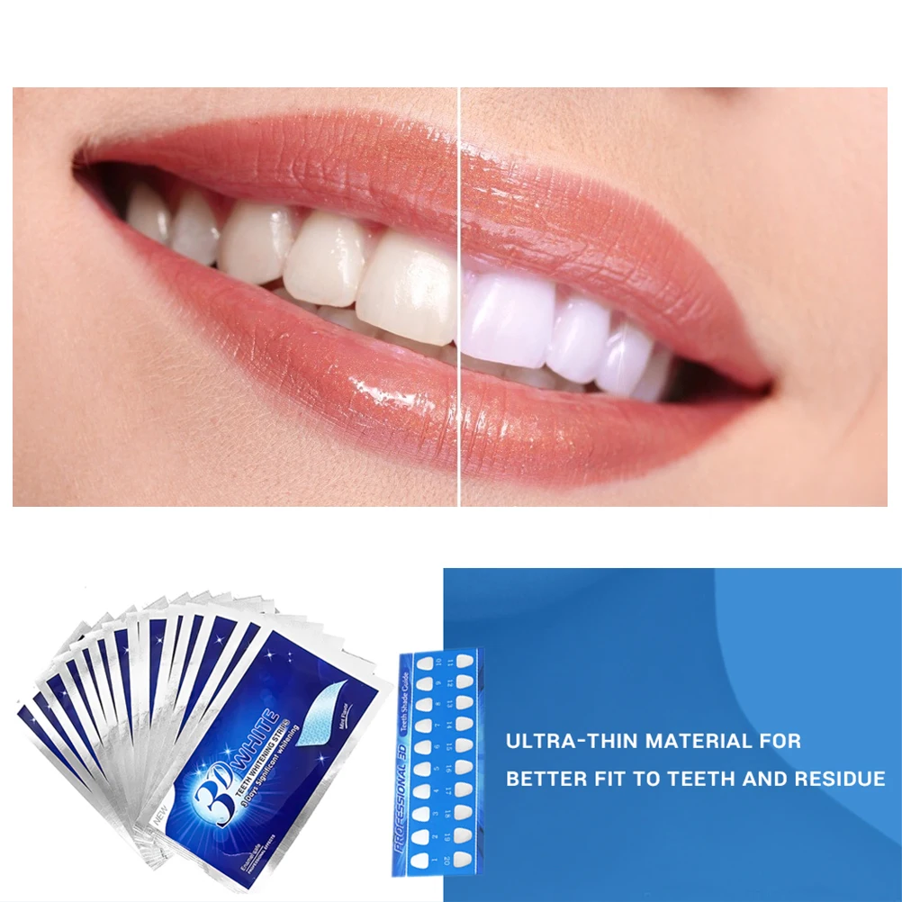 14 шт. 3D белые гелевые отбеливающие полоски для зубов, гигиена полости рта, уход за полостью рта, двойные эластичные полоски для зубов, отбеливающие стоматологические отбеливающие инструменты