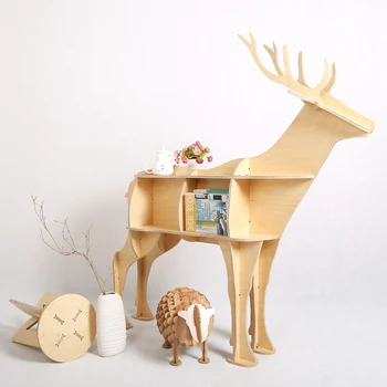 

128cm (H) DIY Creative Wood Table Modern Design Wooden Home Furniture Bookshelf Cabinet For Art Home Furniture Decoration Decor