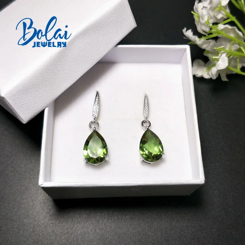 Bolaijewelry, серьги из зултанита, серебро 925 пробы, в форме капли воды, стильные женские ювелирные изделия с драгоценным камнем, меняющим цвет, отличный подарок