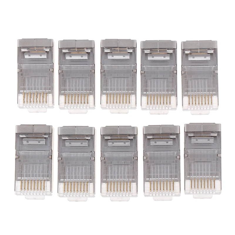 10/20pcs/set Cat6 rj45 connector modular ethernet cable head plug gold-plated connector