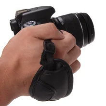 Correa de mano negra para cámara, correa de mano de cuero PU para cámara Dslr para Sony Olympus Nikon Canon EOS D800 D7000 D5100 D3200