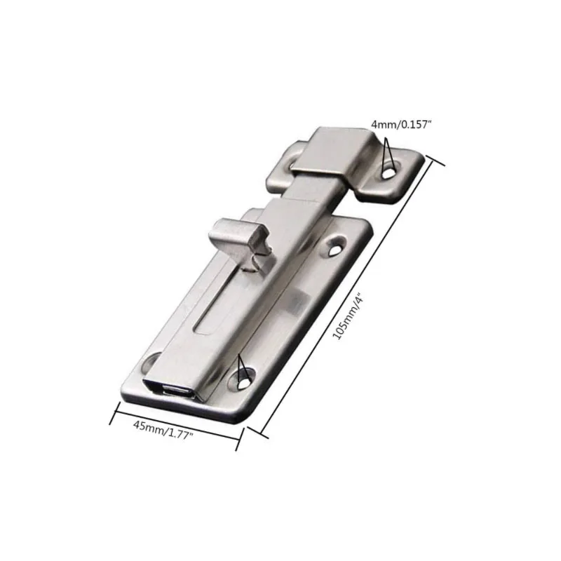 Защелка скольжения Нержавеющая сталь двери оконная защелка Спусковая горка-труба на лапчатых болтах для дома/офиса безопасности 4-дюймовый Длина-2 штуки в упаковке