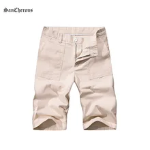 4 цвета Новое поступление летние повседневные мужские шорты до колена хлопковые шорты