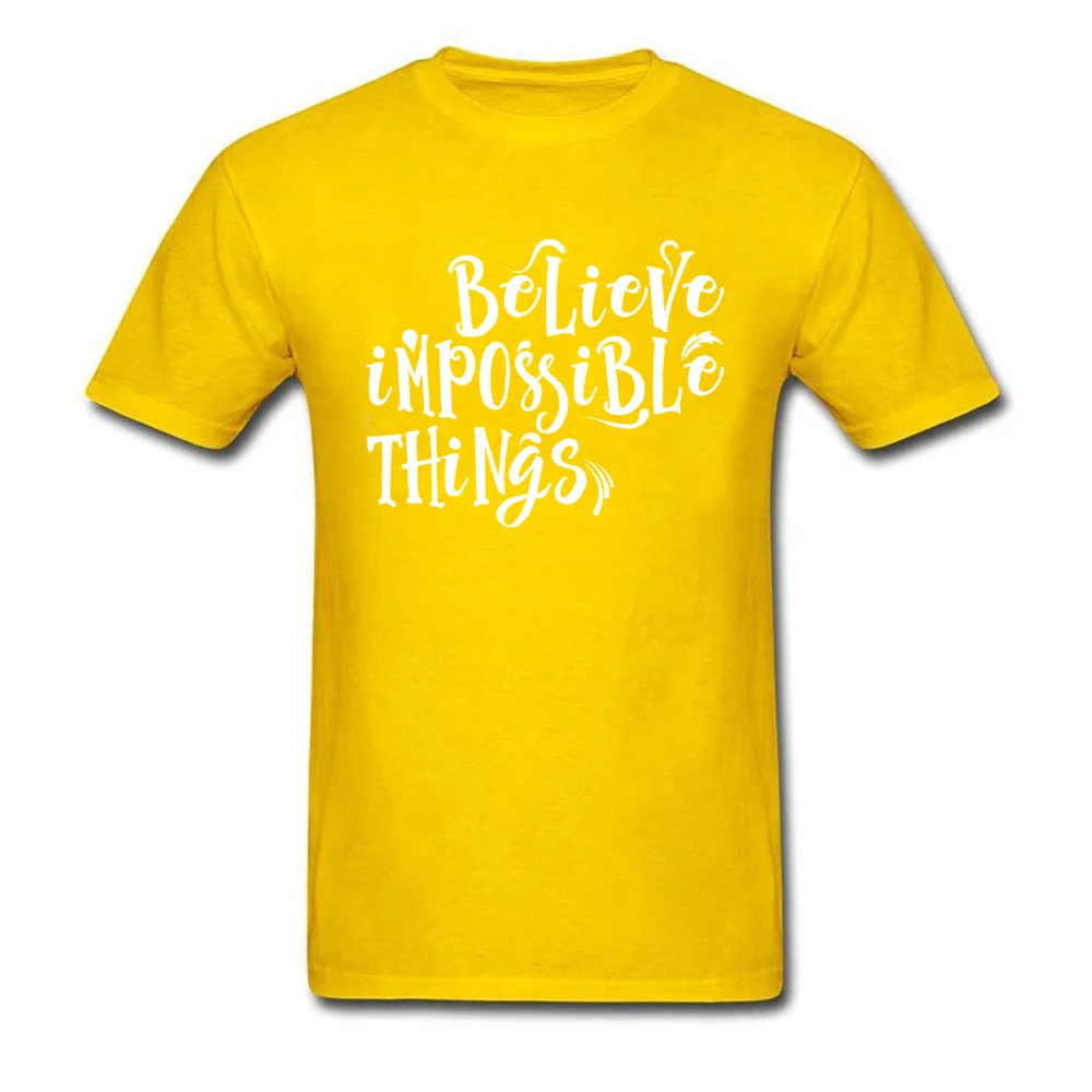 Impossible Things Man Cheap Classic Tops Shirt O Neck Summer Fall 100% Cotton T-shirts Normal Short Sleeve Tee-Shirt Impossible Things yellow