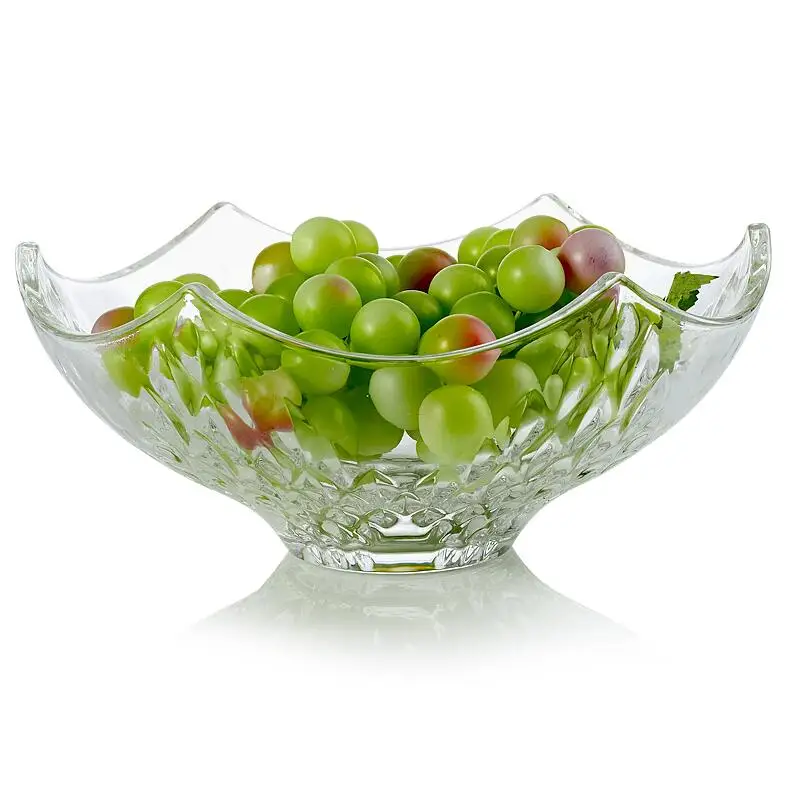 Glass fruit tray, crystal snack tray, European style individual flower