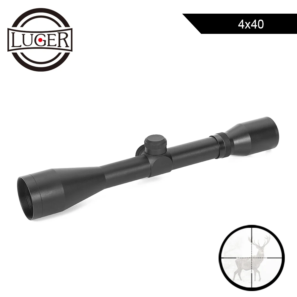 

LUGER 4x40 Rifle Scopes Tactical Telescope Outdoor Collimator Sight Reticle Hunting Scope Airsoft Compound Bow Optical Sight