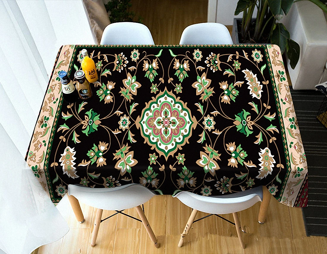 

3D Tablecloth Flowers Pattern Polyester Dustproof Table cloth Dinner Decoration Table Cover Tapestry Banners Flag Wall Decor