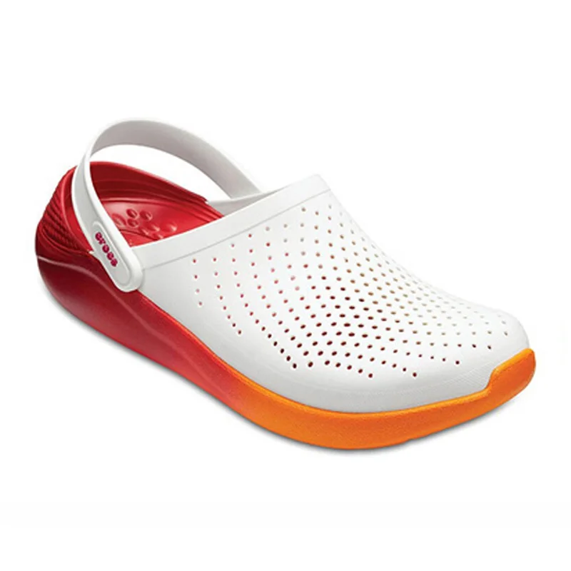 

CROCS summer couple orange female sandals new unisex outdoor sandals men soft bottom wading beach sandals