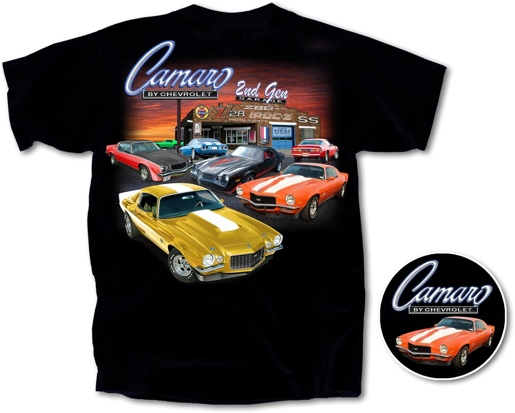

Funny men t shirt novelty tshirt women 1970-1981 Chevy Camaro 2nd Gen Garage Cotton Preshrunk T-shirt