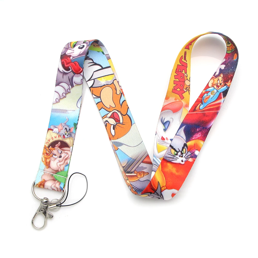 

V186 Cat and Mouse Cartoon Lanyards For keychain ID Card Pass Mobile Phone USB Badge Holder Hang Rope Lariat Lanyard