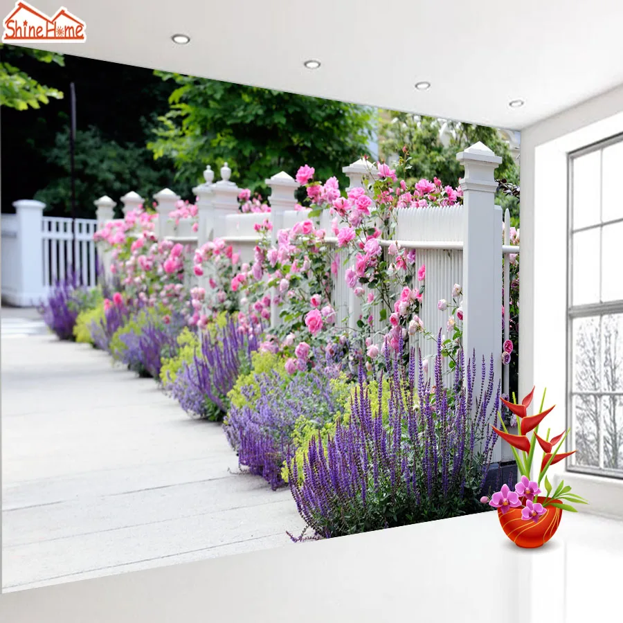 

ShineHome-Flower Blossom Bridge Romantic Floral Wallpaper for 3d Rooms Walls Wallpapers for 3 d Living Room Wall Paper Murals