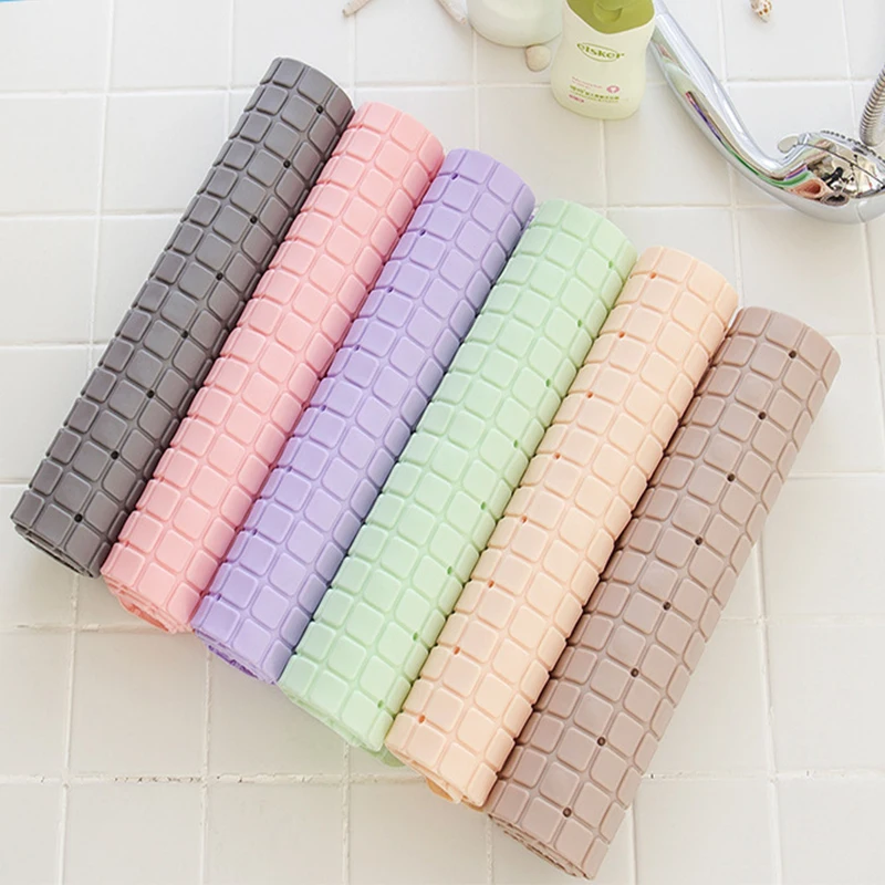 

Plaid Bath Mats Non Slip Bathroom Rugs Suction PVC Bathroom Mat Suction Cup for Toilet Bathtub Bath Mat Bathroom Carpet