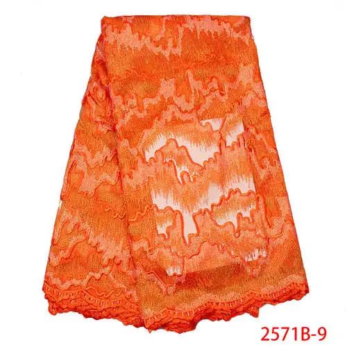 Последняя африканская кружевная ткань, предлагаемый по ценам горячей распродажи с вышивкой нигерийские кружевные ткани французская Пряжа платье с блестками KS2571B-7 - Цвет: Picture 9