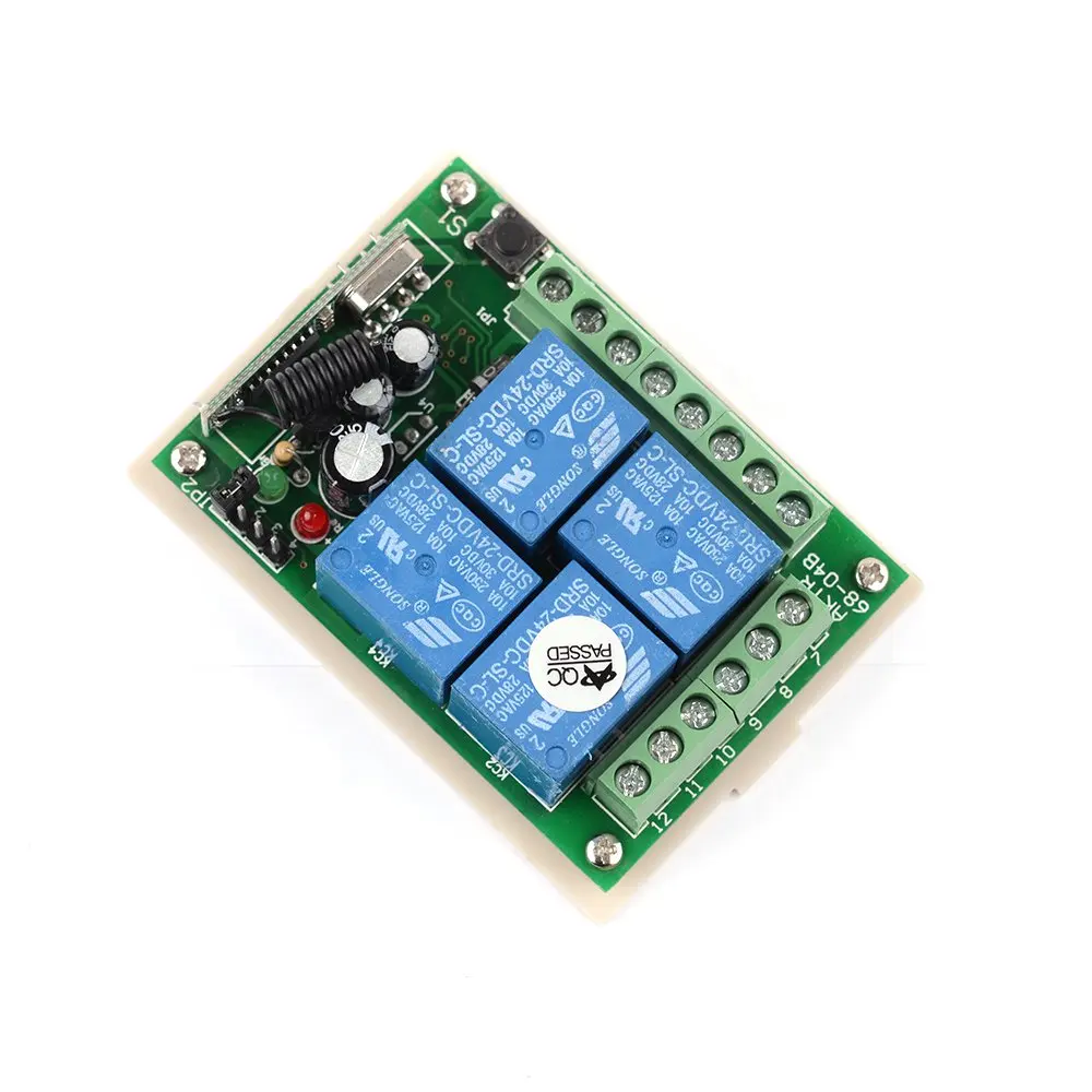 

FYT176 433m Universal Wireless Remote Control Switch DC12V4 Way Relay Receiving Module +4 RF Remote Launch Remote Control