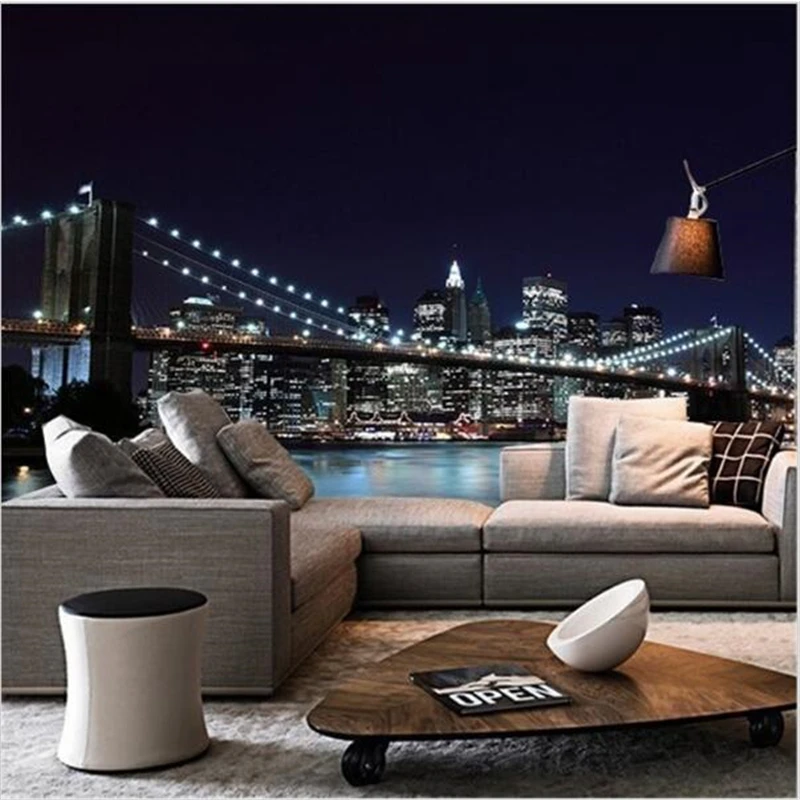 beibehang Custom The New Mural 3D Stereo New York Bridge ...