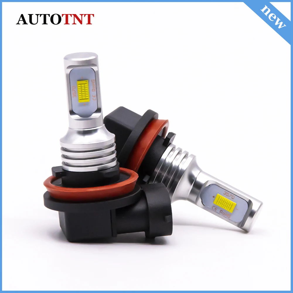 

2pcs 1600LM H11 H8 LED Light With 3570 Chips For Auto Headlight Fog Lamp Driving Light Running Light White 12~24V