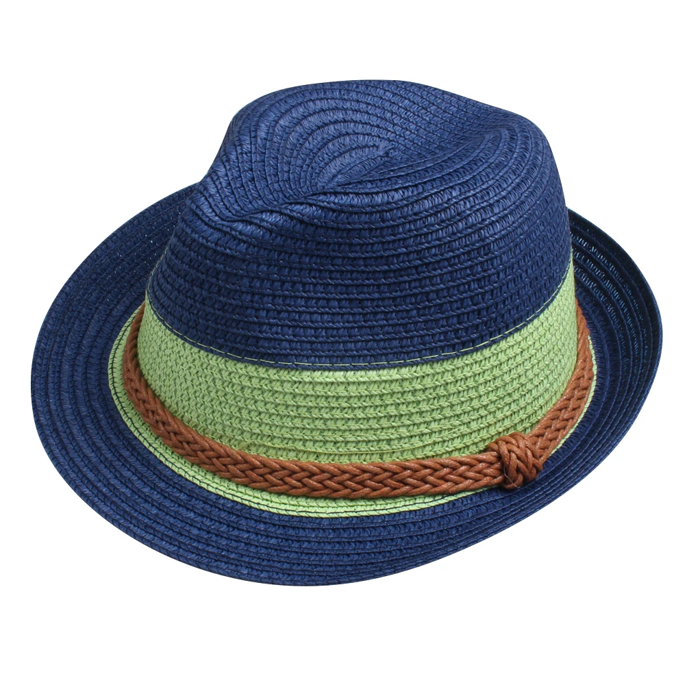 [Difanni] 2017 أزياء الصيف سترو الرجال قبعات فيدورا تريلبي العصابات كاب الصيف شاطئ كاب بنما سمبريرو قبعة السفر قبعة الشمس