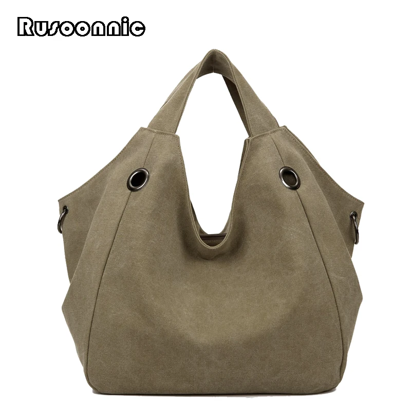 

Rusoonnic Women Shoulder Bag Casual Tote Ladies Canvas Large Shoulder Bags Feminina Bolsas Female sac a main Bags For Women 2018