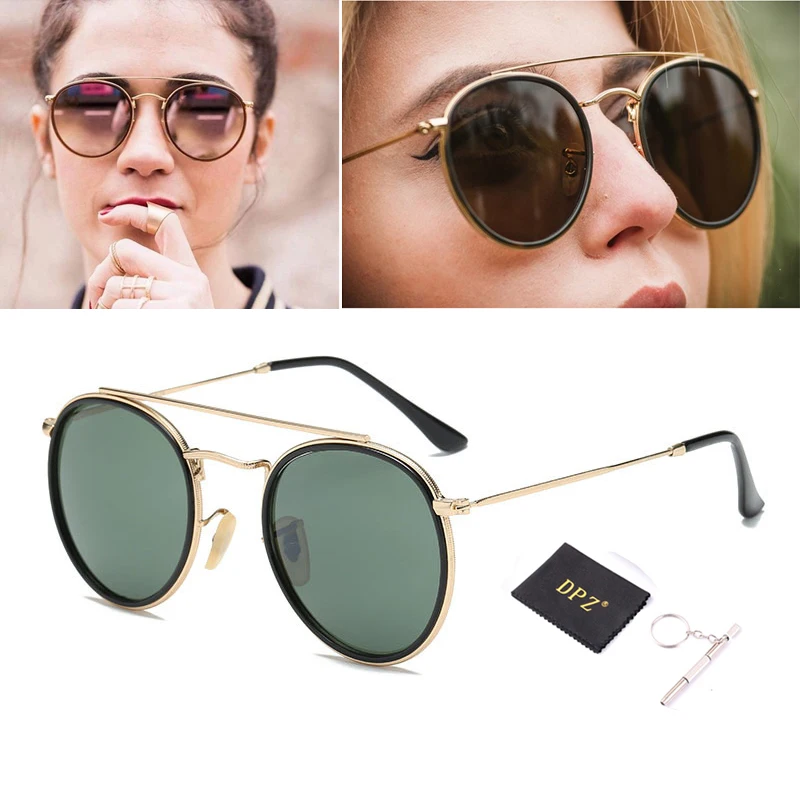 

2019 DPZ HOT Fashion Modern Round Metal Style Gradient rayeds Sunglasses Classic Vintage Brand Design Sun Glasses Oculos De Sol