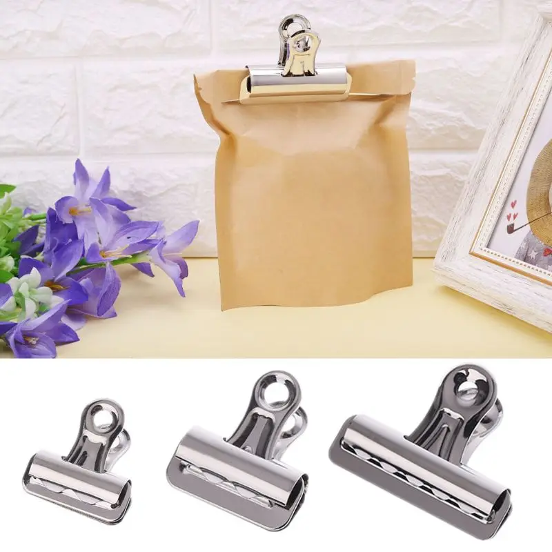 

5PCS Metal Bulldog Clips Paper Letter Document Ticket File Binder Grip Clip Clamp Kitchen Food Sealing Bag Clips 25mm 32mm 56mm