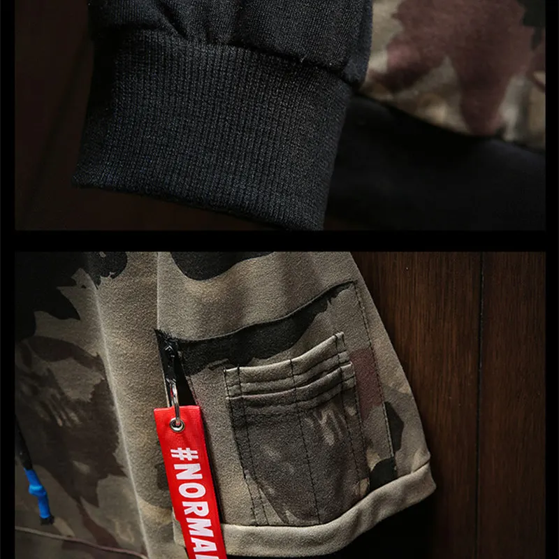 Мужской Камуфляжный свитер sudadera hombre с фальш капюшоном в стиле хип хоп для
