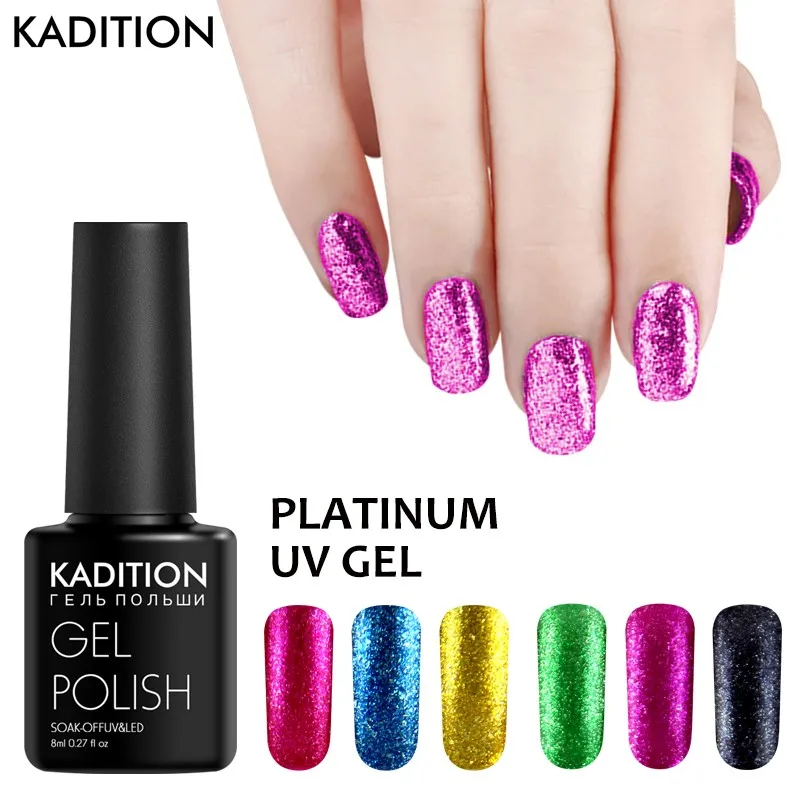 

KADITION Gel Nail Polish Set Shiny Platinum Nails Design for Manicure Poly Gel UV Colors Top Base Coat Primers Hybrid Varnishes