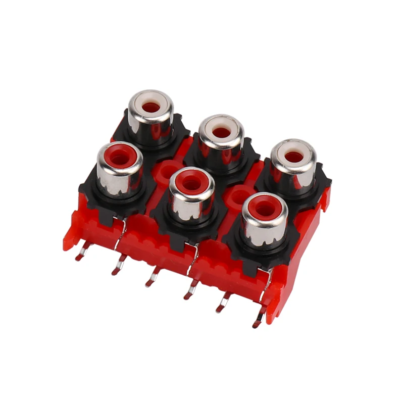 

RCA Core Socket 6 Hole STB TV Plug AV JACK RCA Socket Input Audio And Video Socket AV6-8.4-13 2PCS