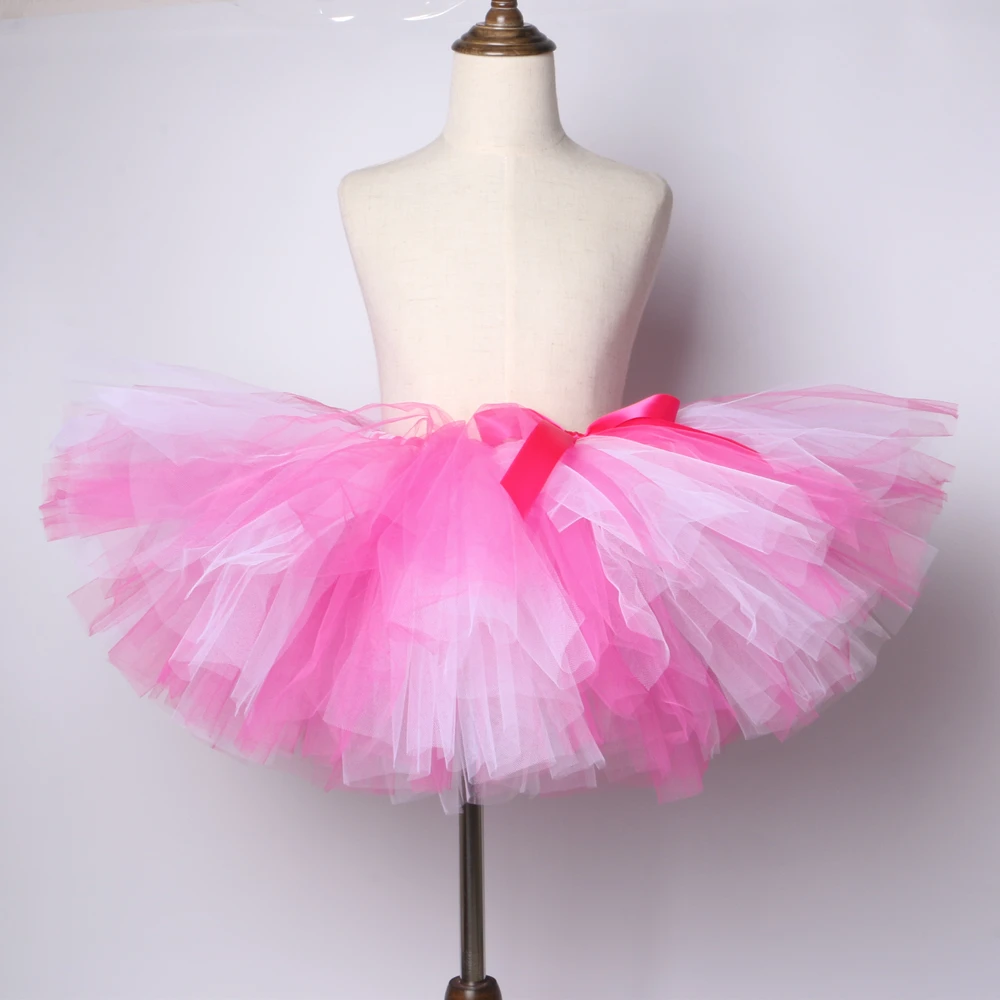 Girls Tutu Skirt - Hot Pink and Light Pink Fluffy Tulle Skirt for Girls, Baby Tutu for Kids Birthday Party, Children Dance Ballet Tutus image 2