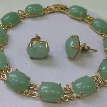 Натуральный ювелирный браслет с зеленым драгоценным камнем сережки наборы кварцевые с тонким покрытием Свадебные широкие часы крылья королева