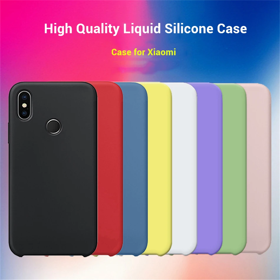 

Luxury Liquid Silicone Case for Xiaomi Mi 6 9 8 SE Pro A2 Lite Mix 2 2S Max 3 Redmi Note 5 Original Shockproof Silicon Cover