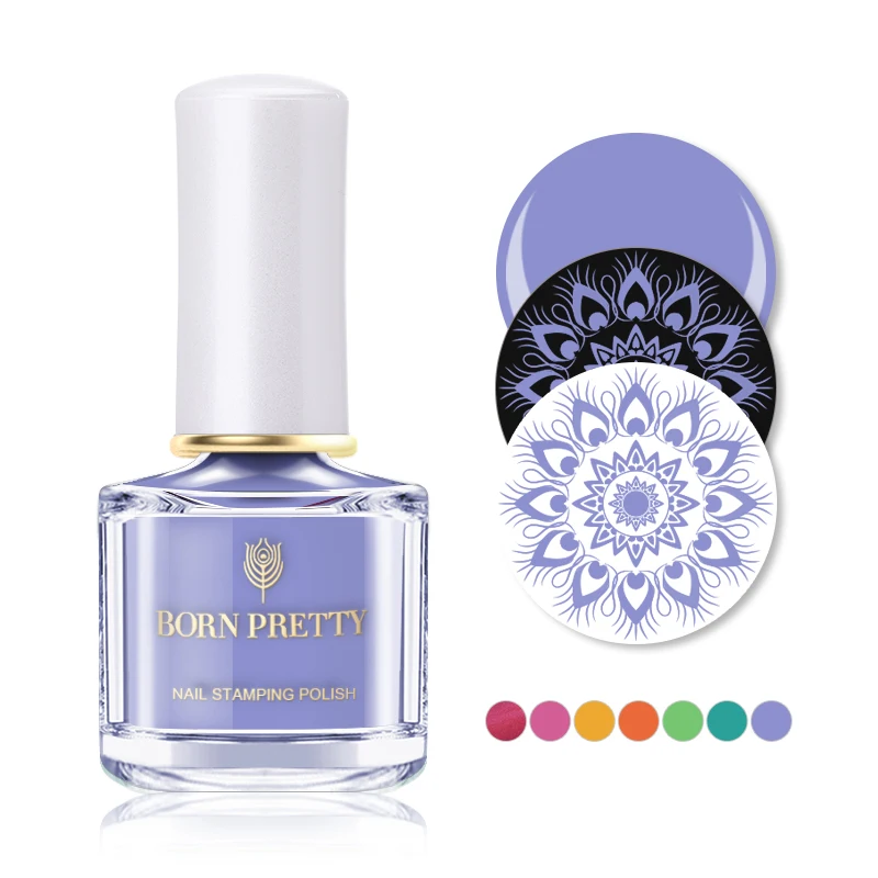 BORN PRETTY 6ml Stamping Polish Set Rose Pink Nail Color Art Plate Printing varnish Tool|Лак для ногтей| |