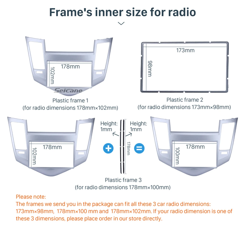 Seicane установка 2din автомобиля стерео радио Панель для Chevrolet Cruze DVD стерео рамка отделка комплект 173*98 178*100 178*102 мм