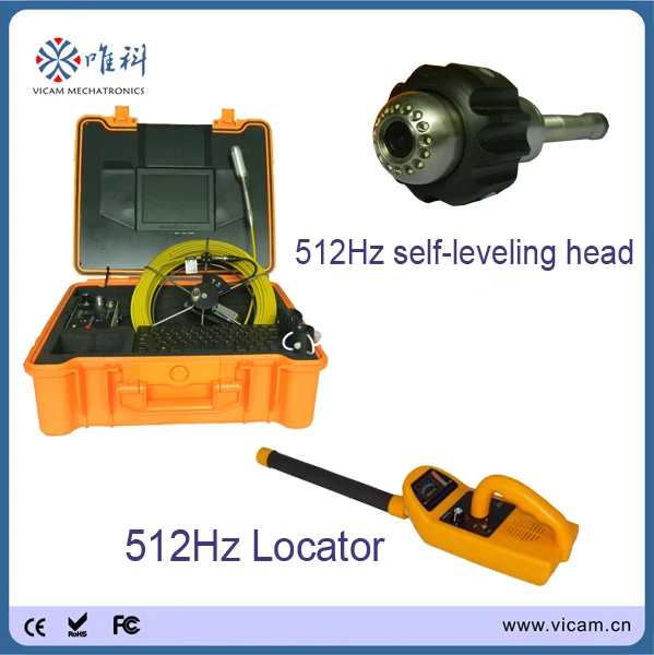 

Factory sale Sewer Video Drain Pipe Cleaner Snake Inspection Camera sonde locator 50m Cable with self leveling head