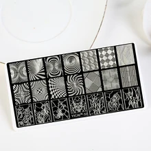 2018 Nova Nail Art Konad Stamping Placas 6.5*12.5 cm YICAI Stempel Template Prego Projeto Nail Art Polonês Selo para Unhas Template(China)