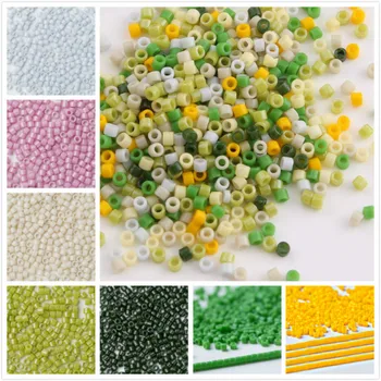 

Taidian 5grams 11/0 Green seedbead mix Japan Glass Delica Beads For Jewelry Making DIY 1.6x1.3mm Spacer Beads Perles