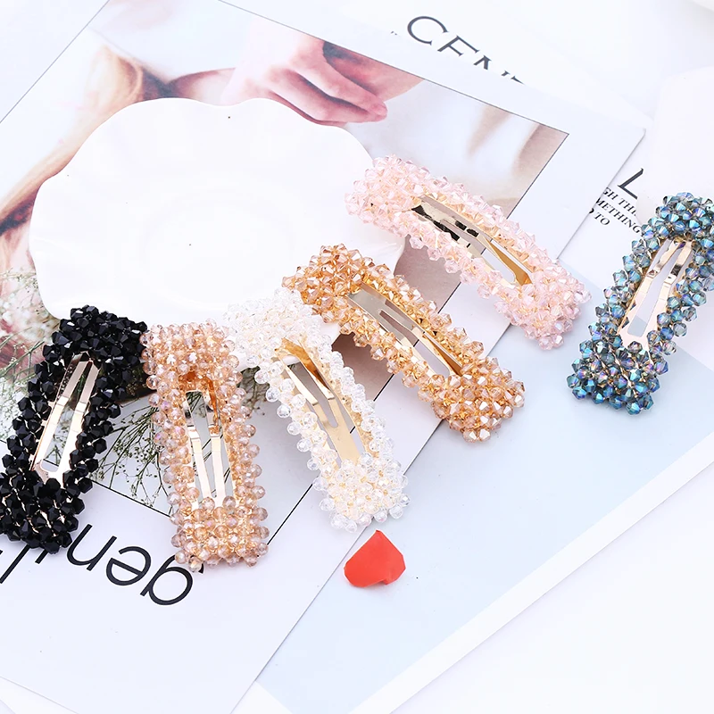 

1Pcs Bling Crystal Hairpins Headwear For 2019 Women Girls Rhinestone Hair Clips Pins Barrette Styling Tools Accessories 5 Colors