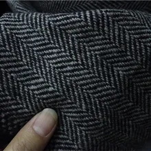90% шерсть blakc и белый твид ткань елочка метр 5" в ширину