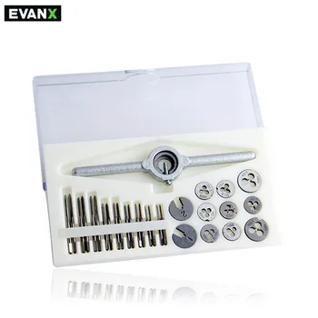 

EVANX Mini Taps Dies Metric Set M1-M2.5 Screw Thread Plugs Taps HSS Screw Taps With Tap Wrench Hand Tools 30pcs