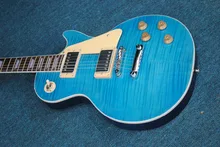 

Flame maple top Trans Blue single binding standard LP chrome hardware accept any color production Real picture display