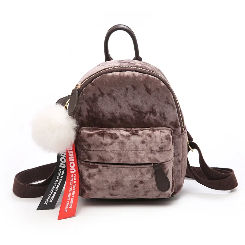 

Mini Velour Women Backpack Female Cute Backpacks High Quality School Bag For Teenage Girls Gift Small Back Pack Bag Korean 2019