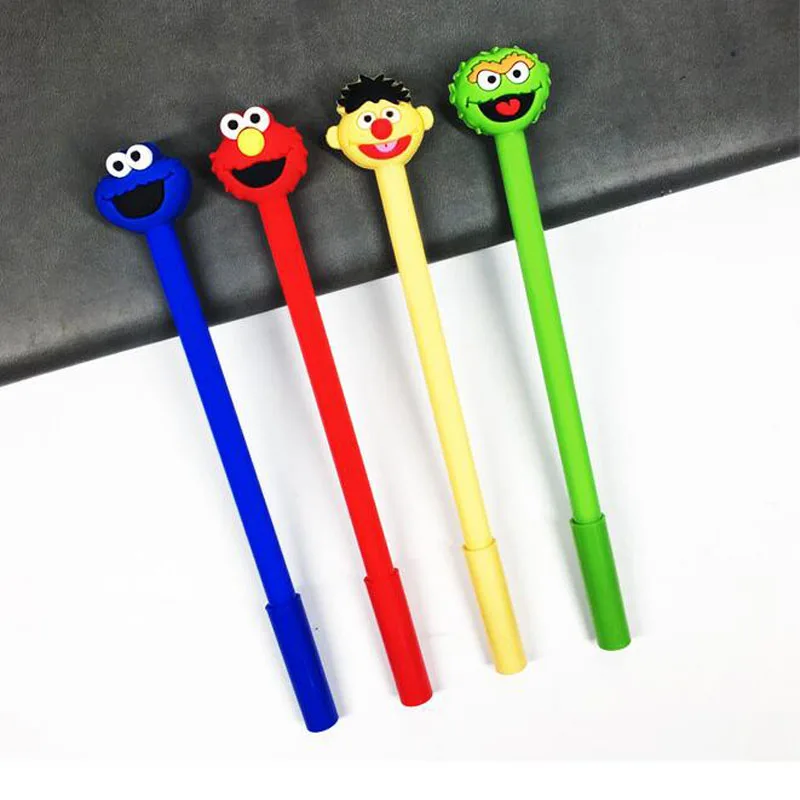 

1pc Cute Cartoon Character Gel Pen Cartoon Boy Sesame Street Office School Supplies Black Ink Pen Kawaii Pen Korean Stationery