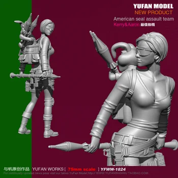 

1/24 Girls Send RPG Partner Women Resin Figure Soldiers Model 75mm YFWW-1824
