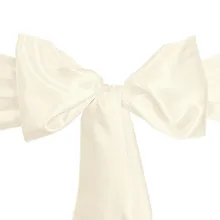 100 шт. цвета слоновой кости элегантные стул для новобрачных пояса лук обратно галстук Настольная дорожка для Свадебная вечеринка банкет Декор