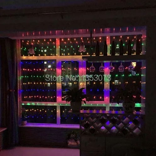 light string outdoor net luminarias luz Colorful LED House Garland Curtain Decoration String LED Fairy Lights 3