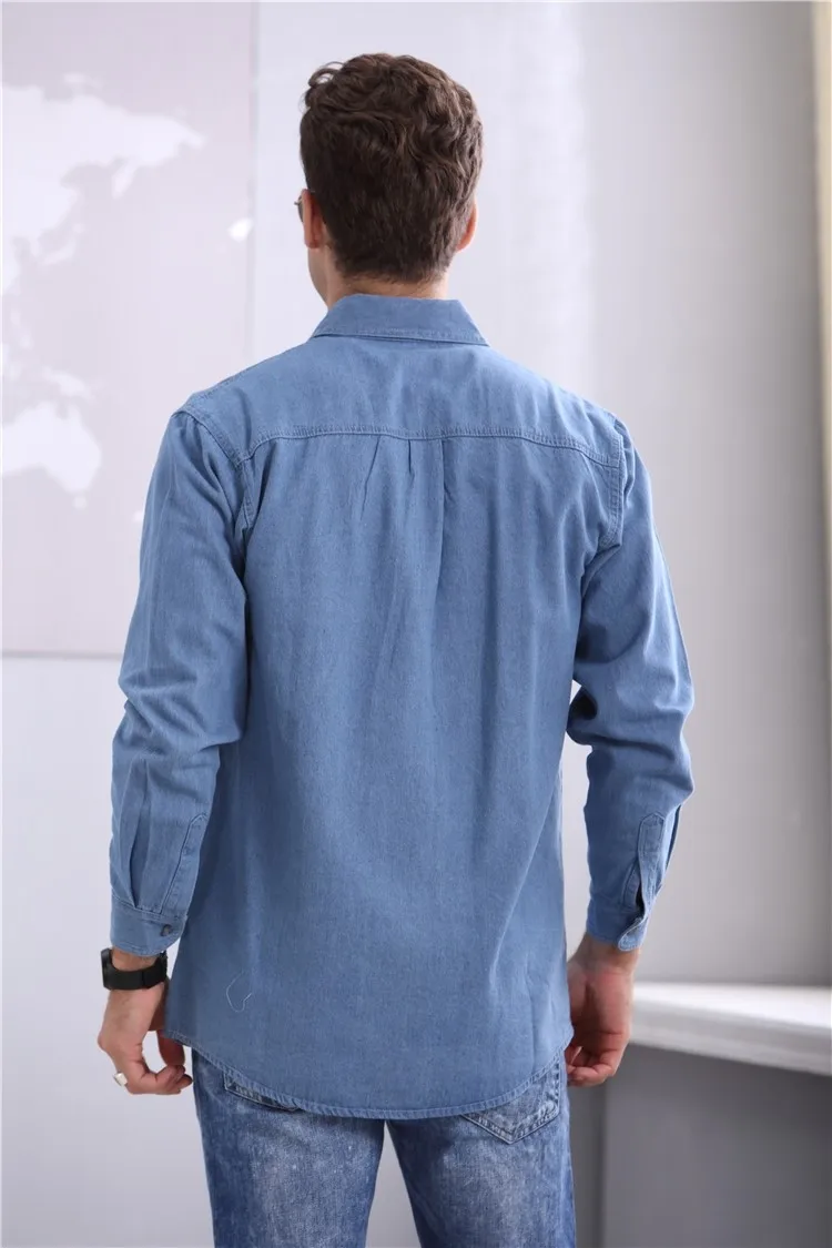 Новая весенняя и осенняя мужская Тонкая джинсовая рубашка с длинными рукавами большого размера, мужская Тонкая куртка с длинными рукавами