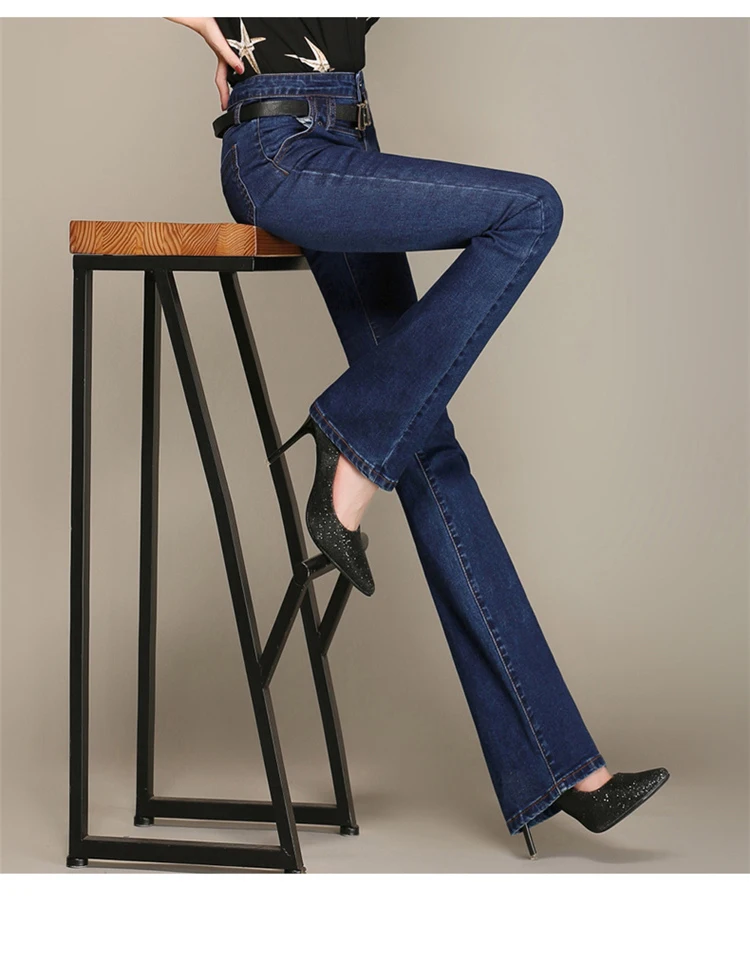 {Guoran} 6 цветов женские джинсовые брюки с высокой талией расклешенные джинсы плюс размер 26-33 femme pantalon Модные женские сексуальные джинсы