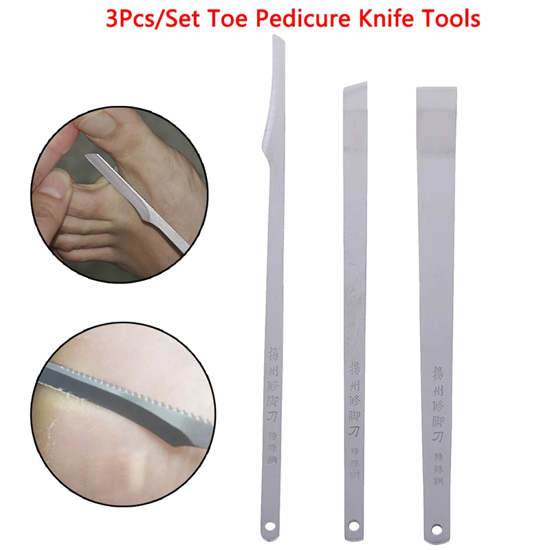 

3Pcs/Set Toe Pedicure Knife Nail Clipper Feet Scraper Tools Ingrown Cuticle Tools Dead Skin Removers Nail Foot Care Tool Kit