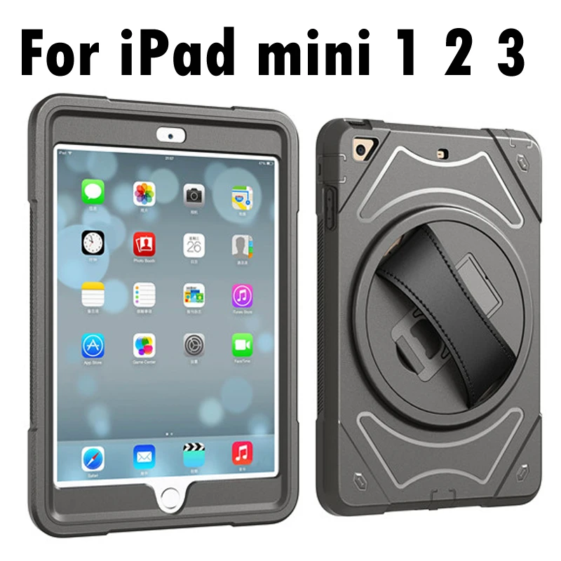 Противоударный чехол для iPad mini 3 2 1 Apple мини 1/2/3 с держателем ручного ремешка|cover for