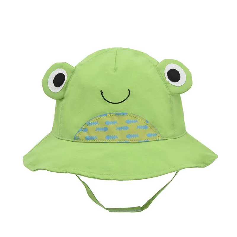 Детская шляпа от солнца маленькие животные уличная шляпа с подбородком ремень защита от УФ Пляжные кепки лучший подарок дышащая 50+ UPF - Цвет: Зеленый