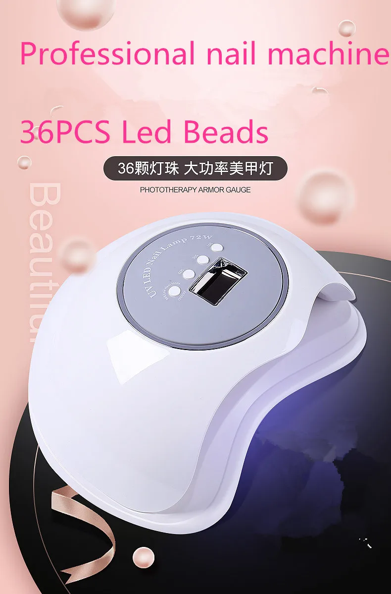 Conduziu a Lâmpada Secador do Unha com Sensor Ferramentas da Arte do Unha Lâmpada - 72 Infravermelho Profissional Elétrica Manicure Gel Levou Polonês uv 80 w 15 Cheap Secadores de unhas